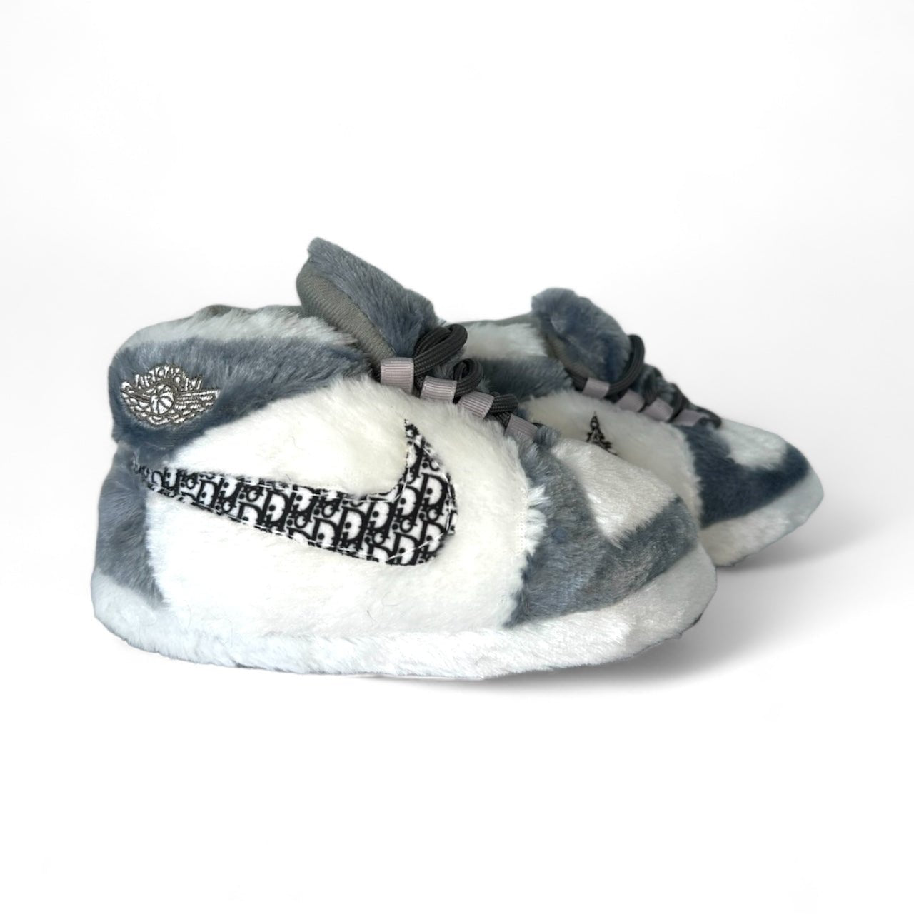 'OG' White - Grey Sneaker Slippers - Trend Sellers