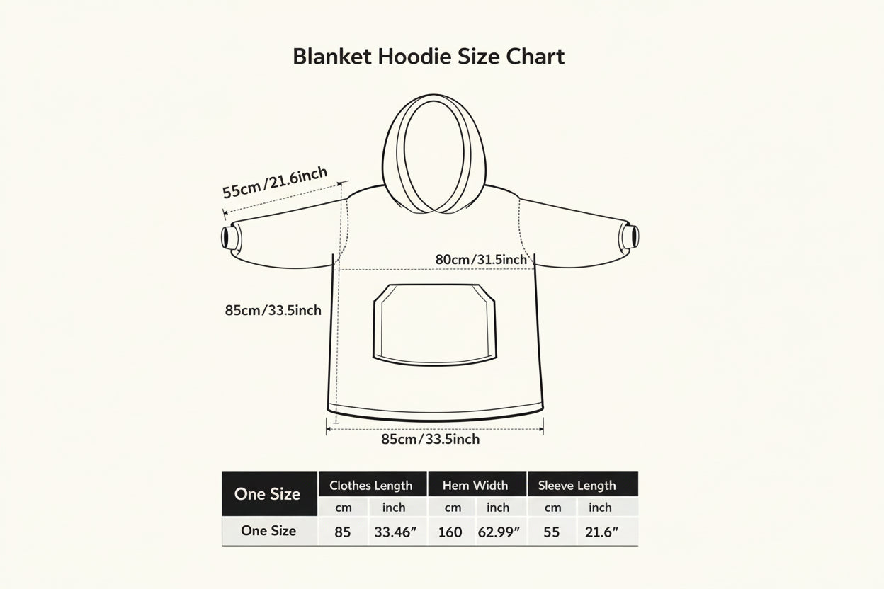 Blanket hoodie size chart