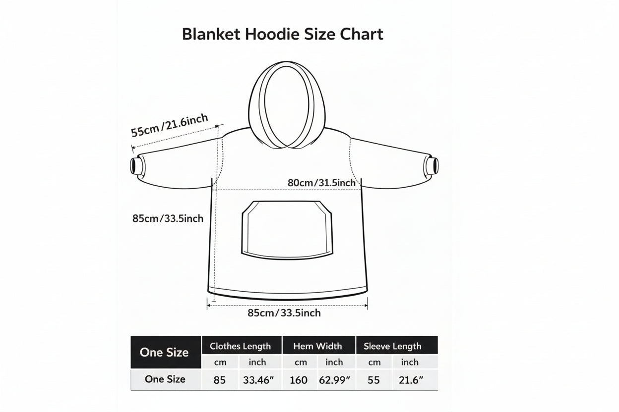 Blanket Hoodie Size Chart