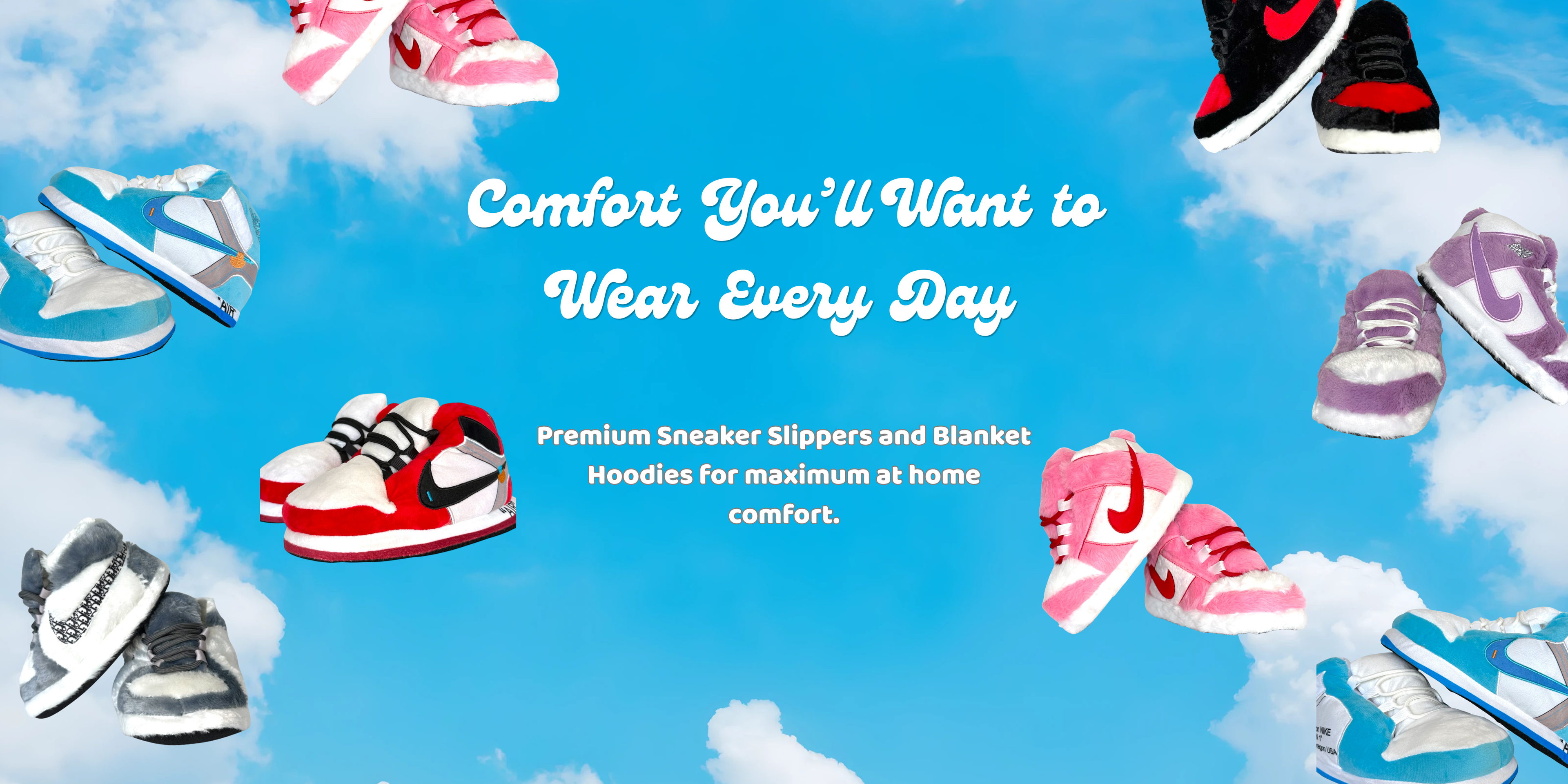 promotional banner for sneaker slippers