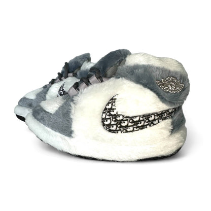 'OG' White - Grey Sneaker Slippers - Trend Sellers