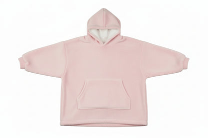 Blanket Hoodie Baby Pink - Sherpa lining - Wearable Blanket shown in a studio shot
