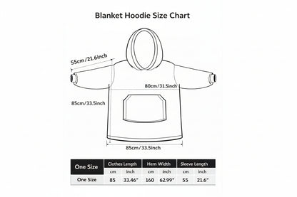 Blanket Hoodie Size Chart
