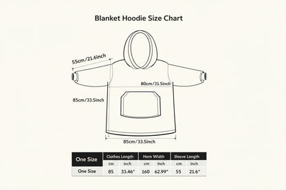Blanket hoodie size chart