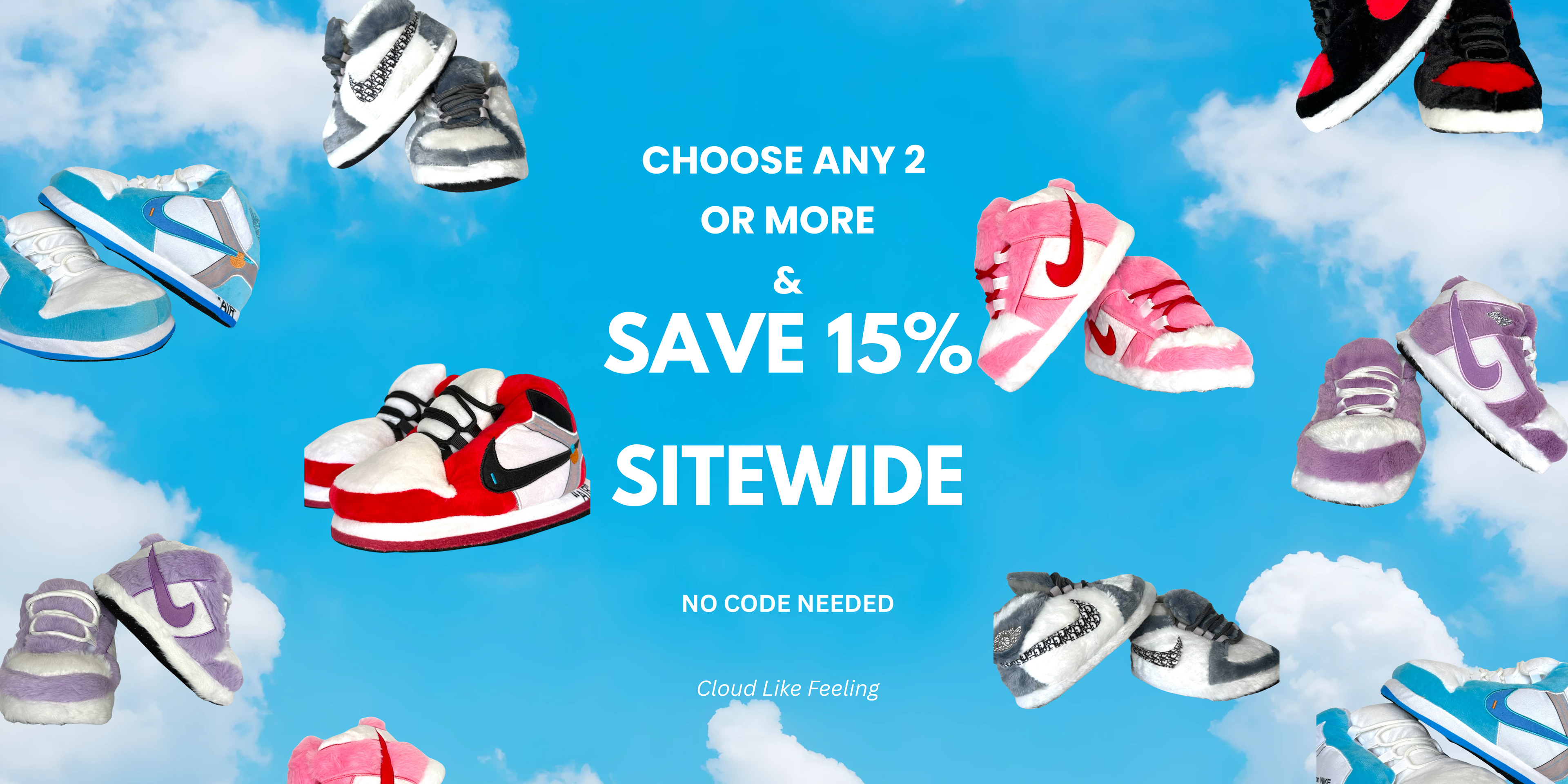 Cozy sneaker slippers floating on clouds, stylish gift for men and women