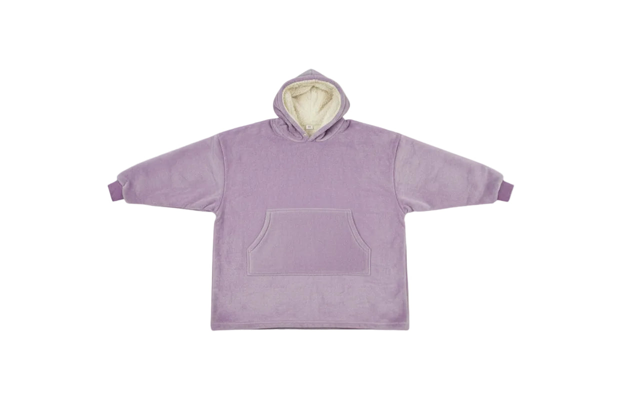 Blanket Hoodie Lavender - Sherpa lining - Wearable Blanket shown in a studio shot
