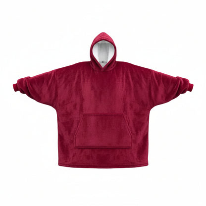 Blanket Hoodie Wine red - Sherpa lining - Wearable Blanket shown in a studio shot