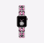 silver rose red stainless steel chanel apple watch band