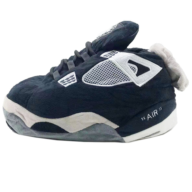 Retro 'Black/Gray 4s' Sneaker Slippers