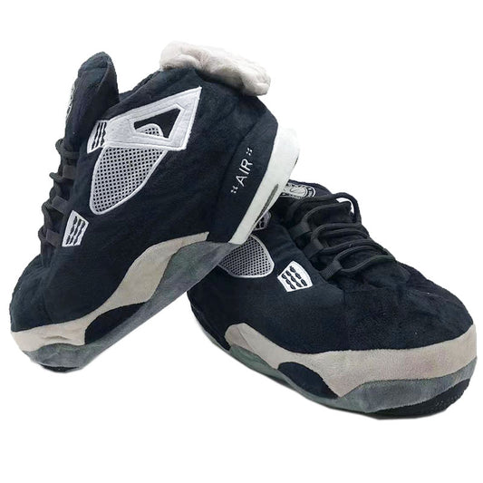 Retro 'Black/Gray 4s' Sneaker Slippers