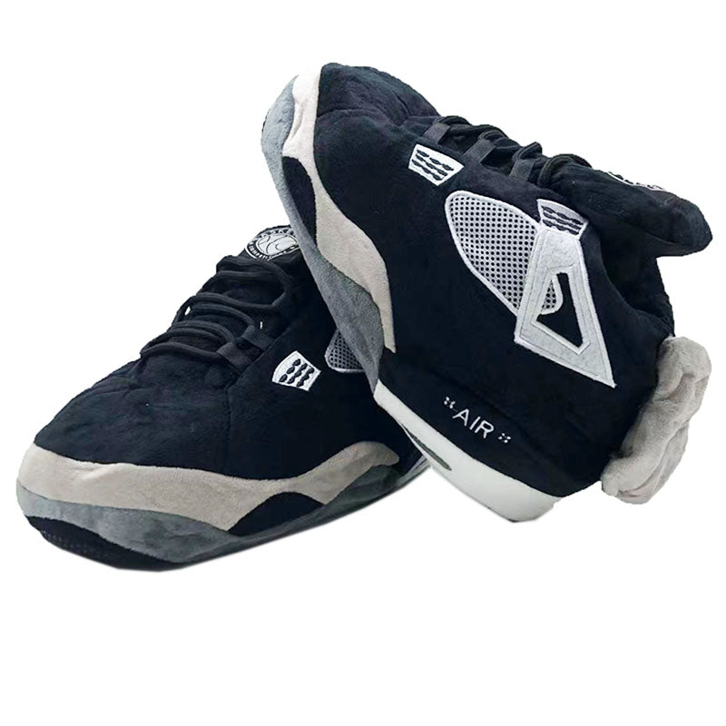 Retro 'Black/Gray 4s' Sneaker Slippers
