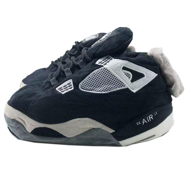 Retro 'Black/Gray 4s' Sneaker Slippers