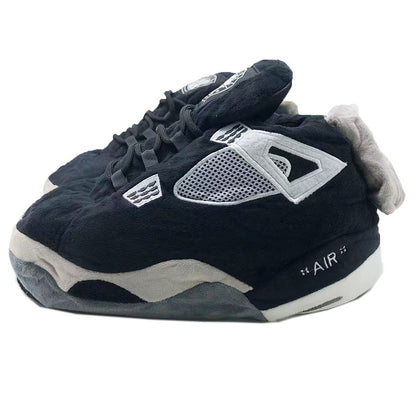 Retro 'Black/Gray 4s' Sneaker Slippers