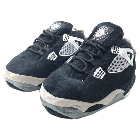 Retro 'Black/Gray 4s' Sneaker Slippers