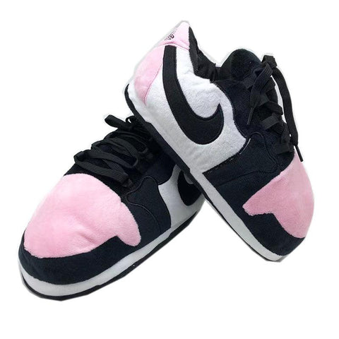 Low Pink and White Sneaker Slippers