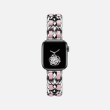 silver pink apple watch band