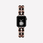 rose gold and black apple watch band